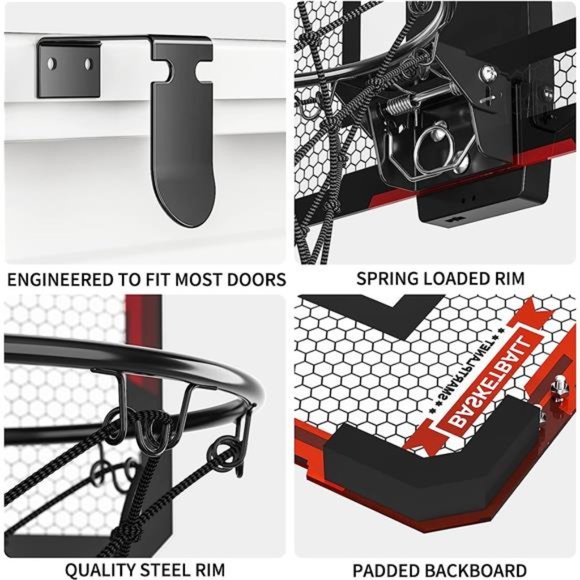 Indoor Basketball Hoop for Kids, Door Room Basketball Hoop,Mini Basketball Hoop - Picture 4 of 7